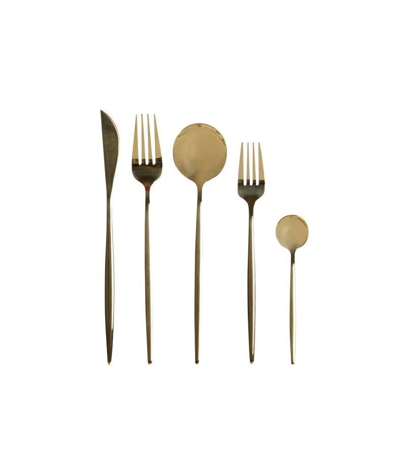 Cutlery DKD Home Decor Golden Stainless steel 3 x 1,5 x 13 cm 20 Pieces,,,,