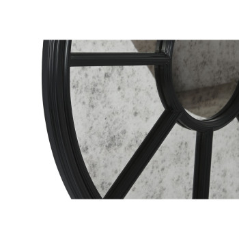 Wall mirror Home ESPRIT Black Aged finish 100 x 5 x 100 cm,,,