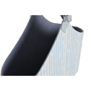 Žurnalų laikiklis DKD Home Decor 49 x 17 x 45 cm Mėlyna Balta Viduržemio,,,