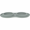 Dog Feeder Trixie Grey Stainless steel d 16 cm Double 2 × 0,3 L 47 × 3 × 26 CM,,,