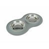 Dog Feeder Trixie Grey Stainless steel d 16 cm Double 2 × 0,3 L 47 × 3 × 26 CM,,,