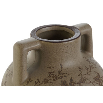 Vaas Home ESPRIT Pruun Roheline Keraamika Taime leht 17 x 17 x 22 cm,,,