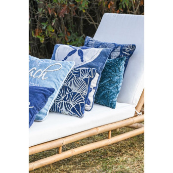 Подушка Home ESPRIT Серебристый Тёмно Синий Средиземноморье 45 x 15 x 45 cm