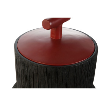 Tibori Nõu Home ESPRIT Must Punane Vaik Idamaine 22 x 22 x 25 cm,,,