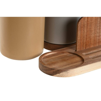Горшок для кухонной утвари Home ESPRIT древесина акации Dolomite 20 x 9,5 x 18,5 cm (2 штук)