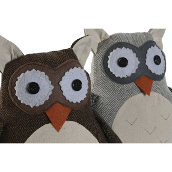 Дверной бюстгальтер Home ESPRIT песок 25 x 12 x 20 cm Сова (2 штук)