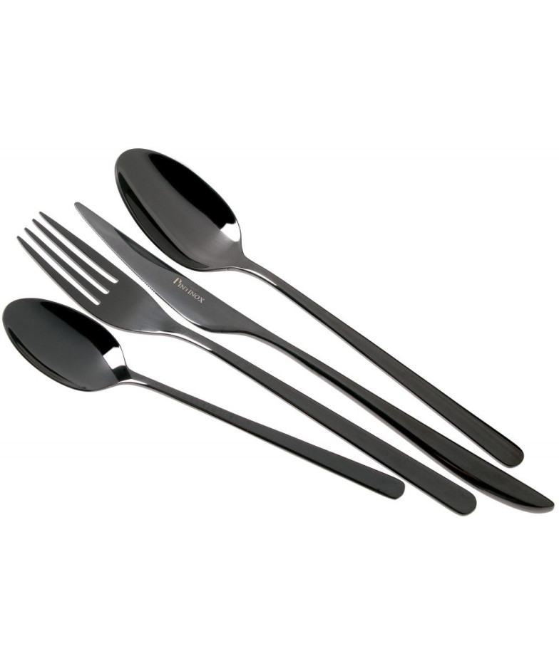 FLORENCE BY NIGHT СТОЛОВЫЕ  PIED.НАБОР .24PR., MELNĀ KRĀSĀ, NER.TĒR., Pintinox