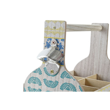 Butelių laikiklis DKD Home Decor 27 x 16,5 x 25 cm Mėlyna Turkis Medžio MDF (2 vnt.)