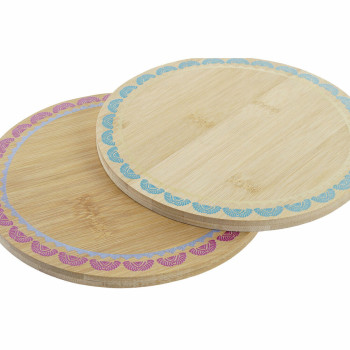 Подставка под горячее DKD Home Decor Boho 20 x 20 x 1 cm бирюзовый Тёмно Бордовый Колониальный