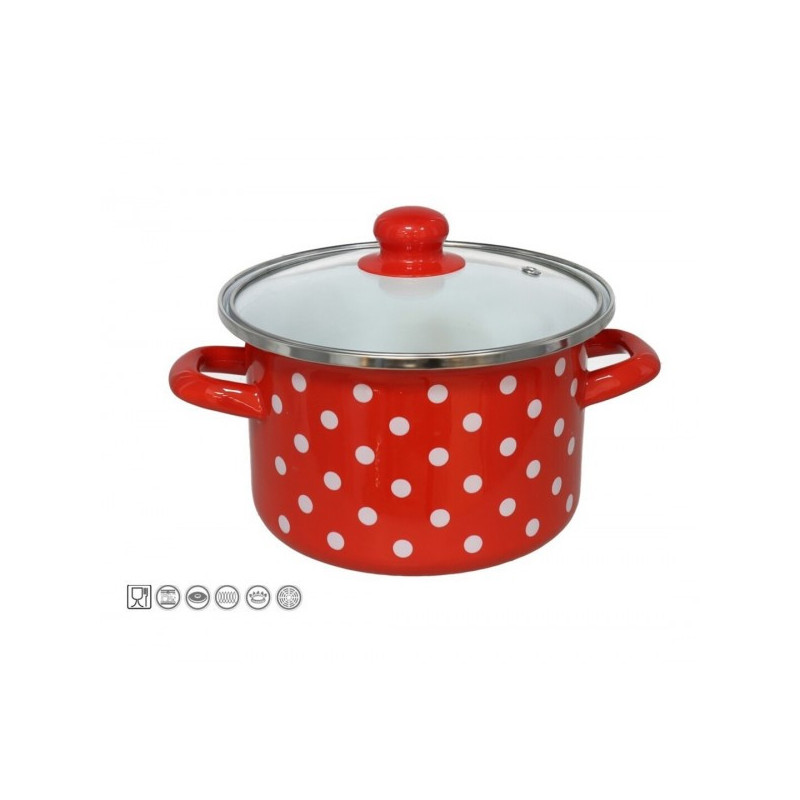 Puodas emaljētsjēts 18cm 2.0L с крышкой traukskc. JAEN M