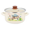 Puodas emaljētsjēts 18cm 2.4L su из стекла.крышка. GARDEN