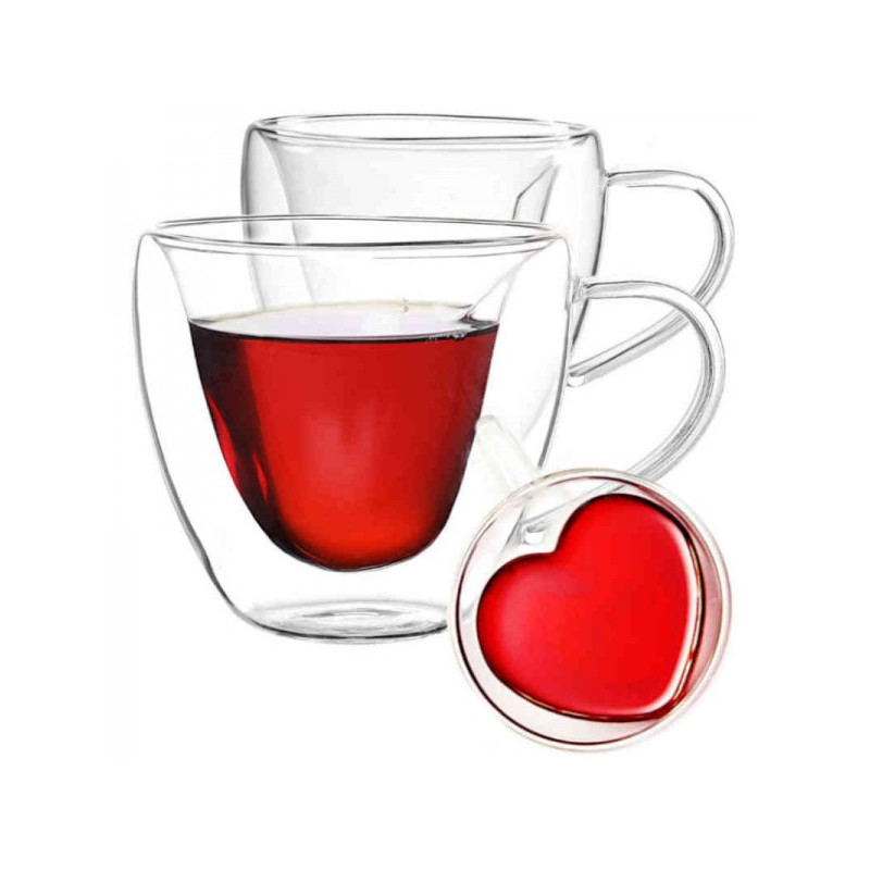 Puodukai su dviguba sienele 250ml 2шт Duali