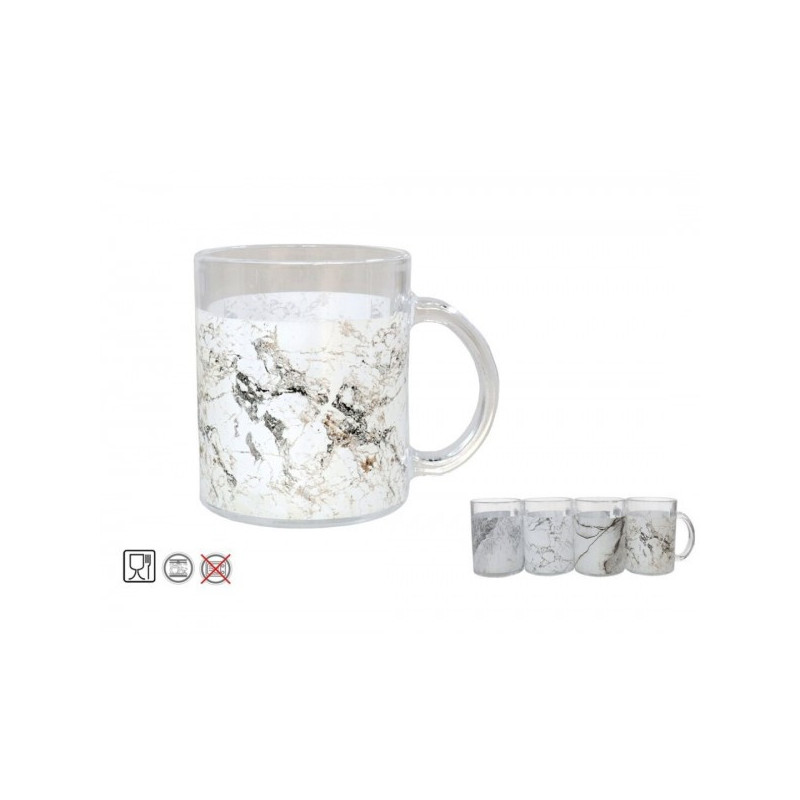 Krūze stikla. 330ml decor MARMUR