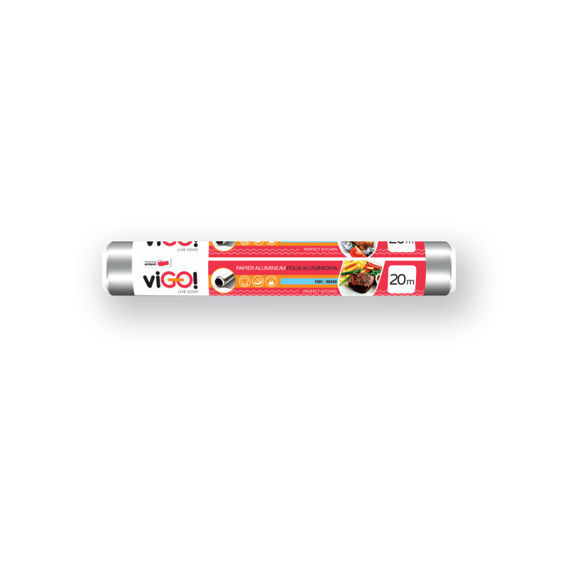 Folija aliuminio 20m*28cm 8.5 mikron.