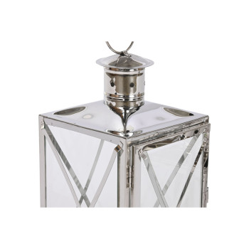 Фонарь Home ESPRIT Серебристый Стеклянный Сталь хром 16 x 15 x 32 cm (2 Предметы)