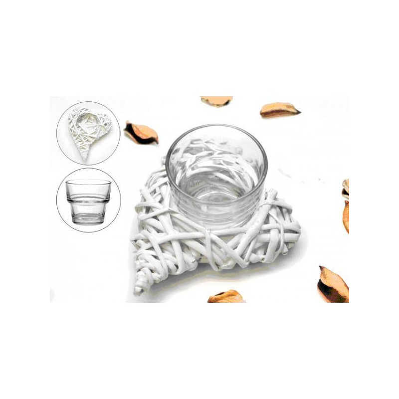 Svečturis stikla.12.5*14*4cm 28714 ar dekoracija