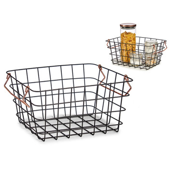 Wire Basket Black Steel Copper (22,5 x 14 x 31,5 cm)