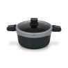 Stockpot Luxuria 24x12 cm / 4.5 LTR with glass lid with induction bottom (aluminium with non-stick coating)