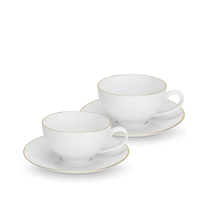 Cups with saucers 430 ml / 4 pcs Floree (porcelain)