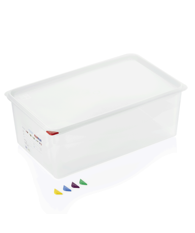 GN 1/1 TRAUKS 200MM, AR VĀKU, AR 5 KR.MARĶIERIEM UN MĒRA SKALU, PP, WAS