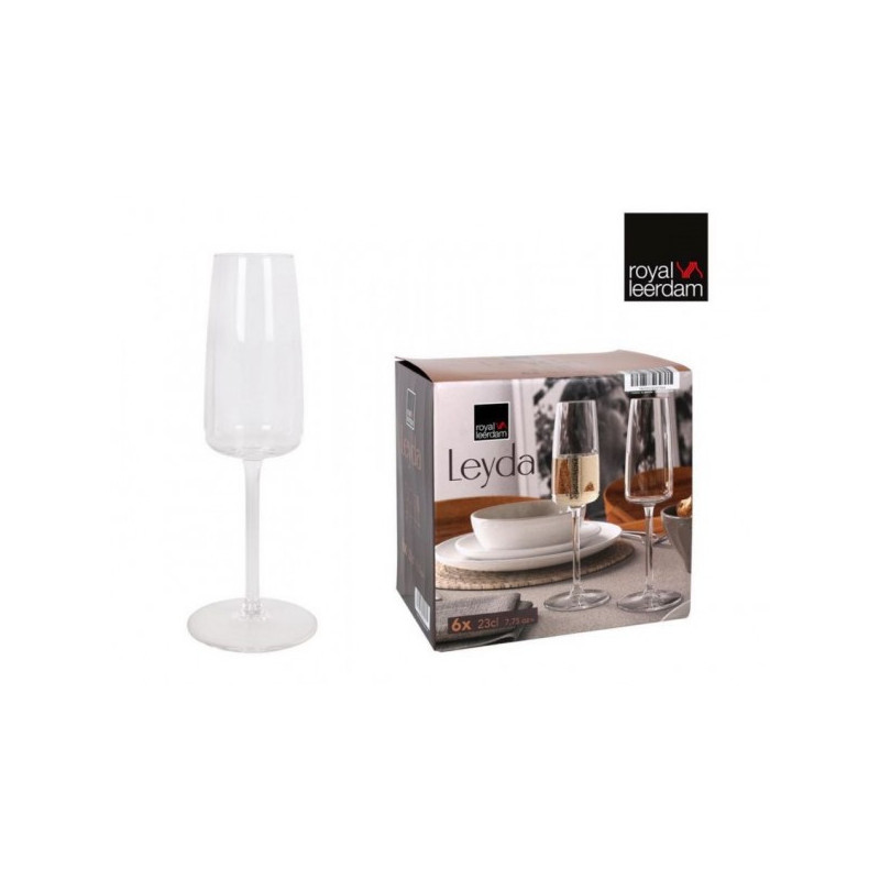 Taurės šampanui 230ml 6vnt LEYDA