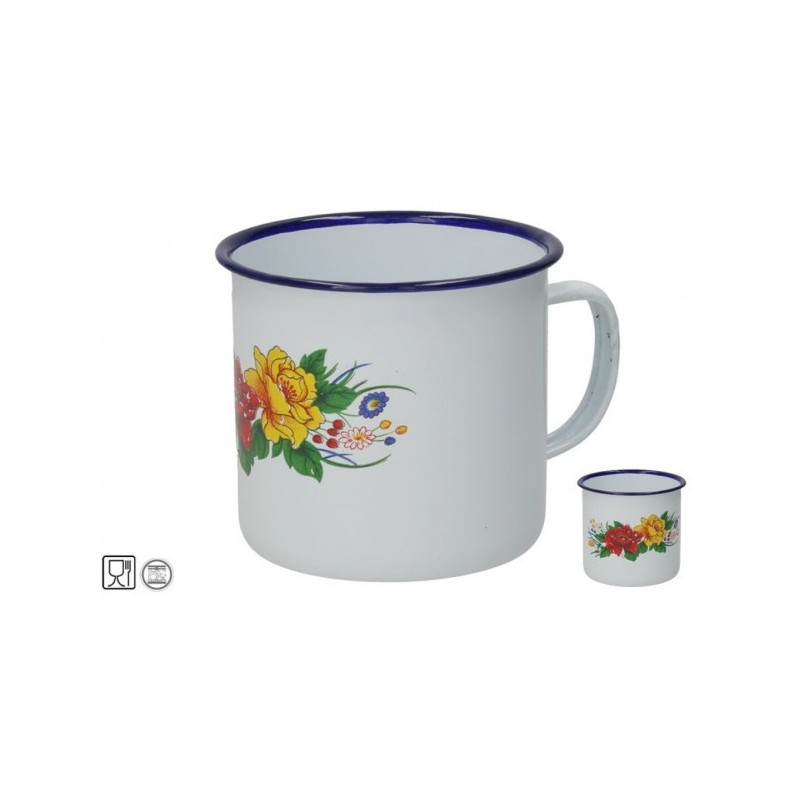 Puodukas emal. 360ml ROSE