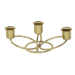 Žvakidė 3-jų žvak.18*8cm GOLD
