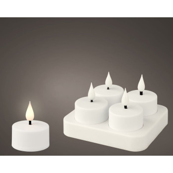 Svece LED Lumineo 485346 Balts Uzlādējams Iekšpuse (4 gb.),,,
