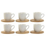 Piece Coffee Cup Set Home ESPRIT White Bamboo Porcelain 90 ml