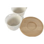 Piece Coffee Cup Set Home ESPRIT White Bamboo Porcelain 90 ml