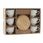 Piece Coffee Cup Set Home ESPRIT White Bamboo Porcelain 90 ml