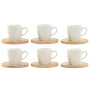 Piece Coffee Cup Set Home ESPRIT White Bamboo Porcelain 90 ml