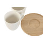 Piece Coffee Cup Set Home ESPRIT White Bamboo Porcelain 90 ml