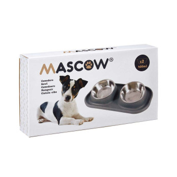 Кормушка для собак Mascow 317 Синий Металл 40 x 8,5 x 22 cm Двойное