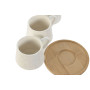 Komplekts ar kafijas tasēm Home ESPRIT Balts Bambuss Porcelāns 90 ml