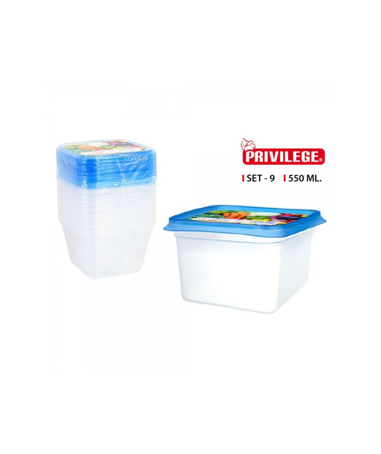 Dėžutės maistui plast. 550ml 9vnt Privilege 3050