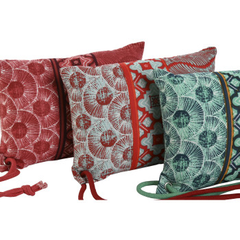 Подушка Home ESPRIT Красный Зеленый Коралл 30 x 10 x 20 cm (3 штук)