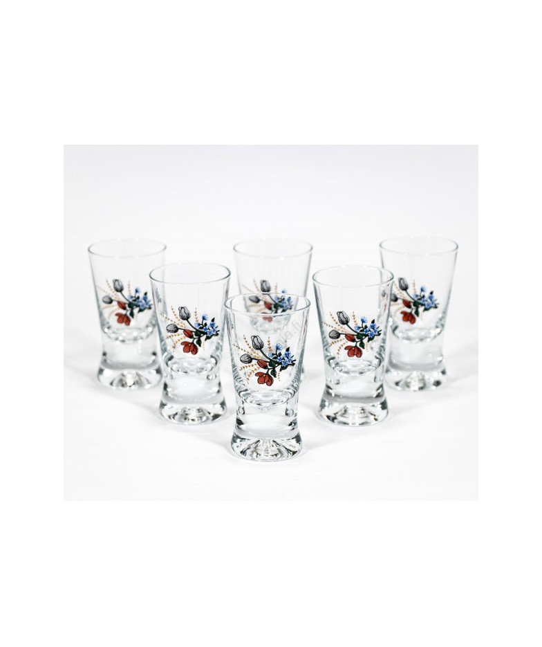 Stikliukai 25ml 6vnt X Orka su gėlyte
