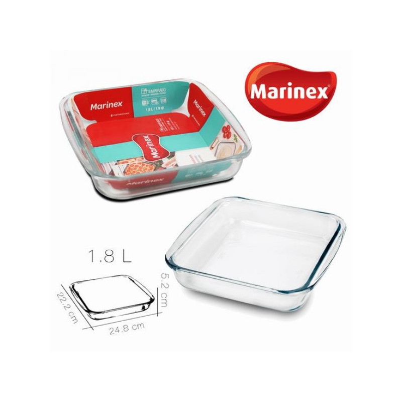 Indas kepimui stikl. 1.8L 25*22*5cm Marinex