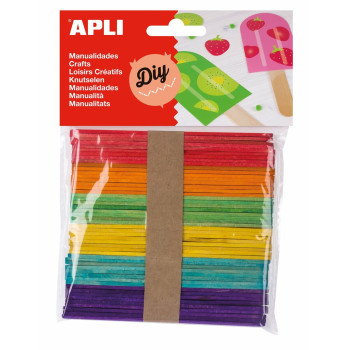 Materjalid käsitööks Apli Mitmevärviline Puit 114 x 10 mm Jäätisepulk (5 Ühikut) (50 Ühikut),,,