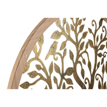 Настенный декор Home ESPRIT Позолоченный Натуральный Дерево Cottage 60 x 1,5 x 60 cm (2 штук)