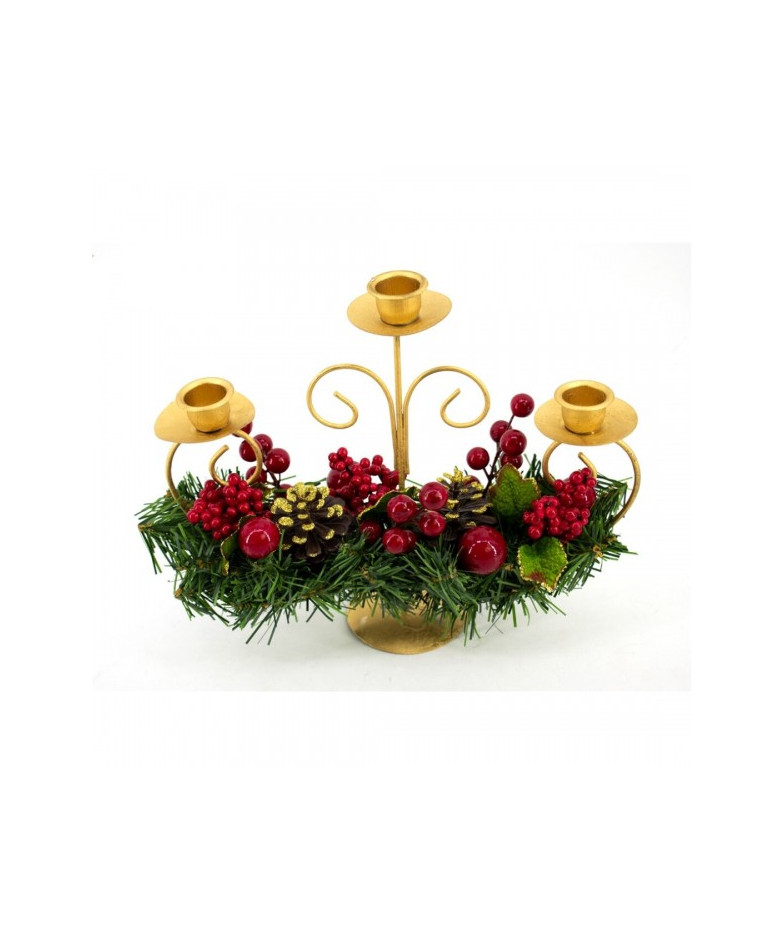 Žvakidė 3-jų žvak. 27*24cm ar dekoru.