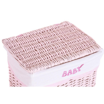 Veļas Grozs DKD Home Decor Rozā pīts Bērnu 44 x 34 x 56 cm 5 Daudzums,,,