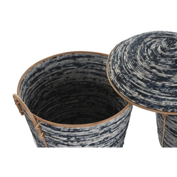 Krepšelio rinkinys DKD Home Decor Balta Juoda Natūralus,,,
