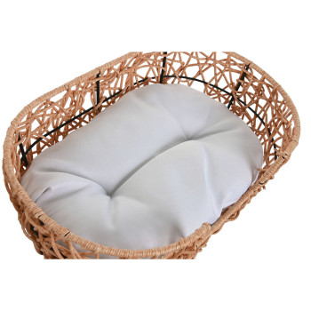 Koera voodi Home ESPRIT Valge Helepruun Metall sünteetiline rotang 50 x 35 x 14 cm (2 Tükid, osad),,,