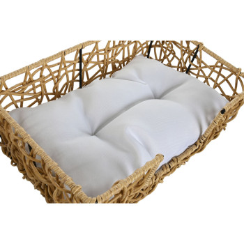 Koera voodi Home ESPRIT Valge Helepruun Metall sünteetiline rotang 50 x 35 x 14 cm (2 Tükid, osad),,,