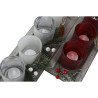 Christmas Candle Holder Home ESPRIT White Red 40 X 9 X 13,5 cm (5 Pieces) (2 Units),,,