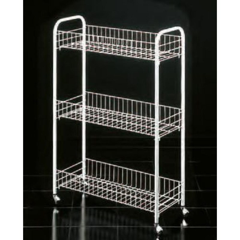 SLIM PLAUKTS UZ RITEŅIEM 56X23X84CM 3-STĀVU.PLASTIKĀTA PĀRKL., Metaltex