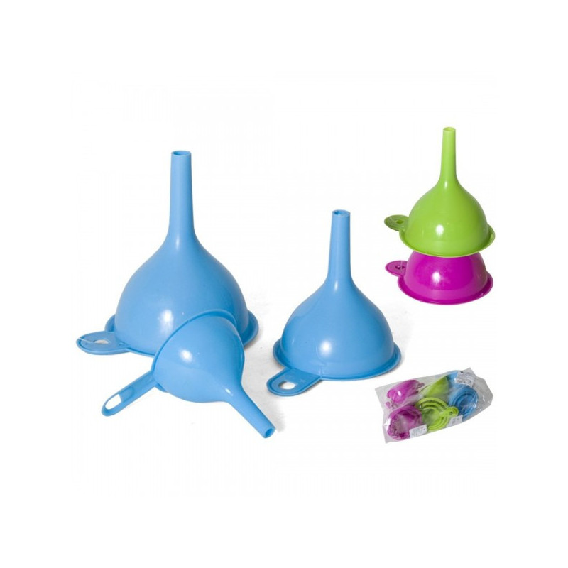 Piltuvėliai plast. 5.5/ 7/ 9cm 3vnt