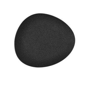 Plakans trauks Bidasoa Fosil Melns Keramika Ovāls 22,8 x 20,1 x 2,2 cm (9 gb.)